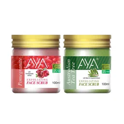 AYA Set of Pomegranate & Tea Tree Exfoliating Face Scrubs - 100 ml Each-2