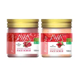 AYA Set of Pomegranate & Rosehip Exfoliating Face Scrubs - 100 ml Each-0