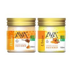 AYA Set of Honey & Ubtan Exfoliating Face Scrubs - 100 ml Each-9