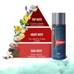 CFS Set Of 3 Cargo & Oudh Deodorant Body Spray - 200ml Each image 3