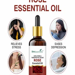 She Essentials Set Of 2 Rose Oil & Tea Tree Essential Oil - 15ml Each image 4