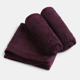 Jockey Wine-Purple  3-Pcs 600 GSM Bamboo Cotton Anti-Microbial Face Towels-11