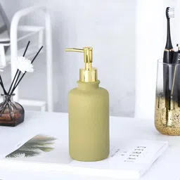UMAI Unisex Green and GoldToned Ceramic Soap Dispenser 400ml-image-1