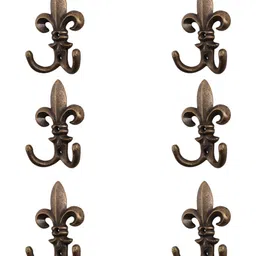 IndianShelf Bronze 6 Piece Ceramic Wall Hooks-29