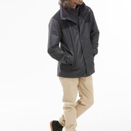 FORCLAZ By Decathlon Men Grey Black Windcheater and Water Resistant Outdoor Hiking and Trekking Jacket-picture-14