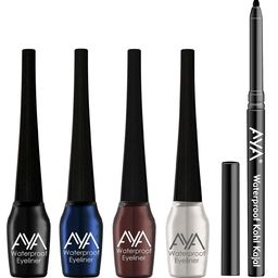 AYA Set-4 Waterproof Liquid Eyeliner With Jet Waterproof Kohl Kajal-53