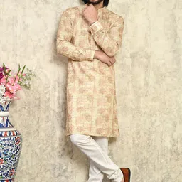 RANAK Men Floral Kurta-image-15