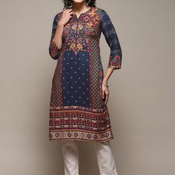 Biba Floral Printed Sequinned Kurta-image-72