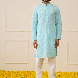 Jompers Ethnic Motifs Cotton Floral Strigth Kurta-picture-16