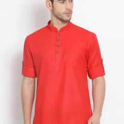 Sanwara Mandarin Collar Cotton Straight Short Kurta-image-19