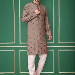 Jompers Floral Embroidered Mandarin Collar Chikankari Straight Kurta-picture-15