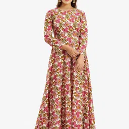 PARCHHAI Women Pink Cotton Floral Printed Floral Kurta-picture-36