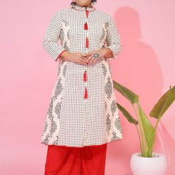 Vbuyz Plus Size Ethnic Motifs Printed Straight Cotton Kurta-image-55