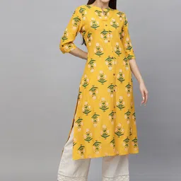 Stylum Mandarin Collar Floral Printed Screen Print Kurta-picture-54