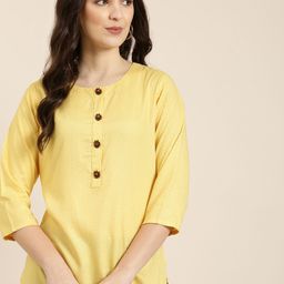 SHOWOFF Ethnic Motif Embroidered Thread Work Straight Kurta-image-73