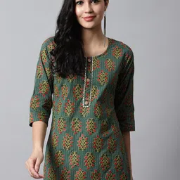 SOUNDARYA Floral Printed Pure Cotton Kurti-image-91