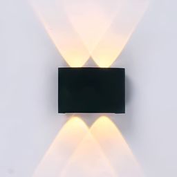 SPARK WORLD Black Metal Contemporary Square Shaped Wall Lamp-34