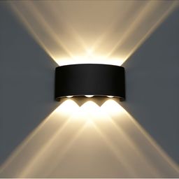 SPARK WORLD Black Metal Quirky Rectangle Shaped Wall Lamp-31