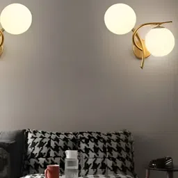 Areezo Gold-Toned 2 Pcs Aluminium Wall Lamp With Bulb-image-74