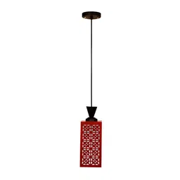 Gojeeva Red Wood Square Shaped Wall Lamp image 5