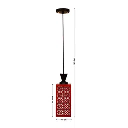 Gojeeva Red Wood Square Shaped Wall Lamp image 3
