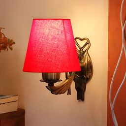 Aura Red Metal Traditional Cylinder Shaped Wall Lamp-10