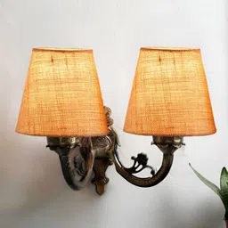 Aura Beige Metal Traditional Cylinder Shaped Wall Lamp-image-37