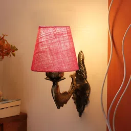 Aura Pink Metal Traditional Cylinder Shaped Wall Lamp-image-89