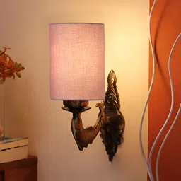 Aura Grey Metal Traditional Cylinder Shaped Wall Lamp-3