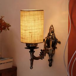 Aura White & Black Textured Metal Traditional Abstract Shaped Shaped Wall Lamp-18