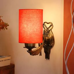 Aura Orange Metal Traditional Cylinder Shaped Wall Lamp-image-115