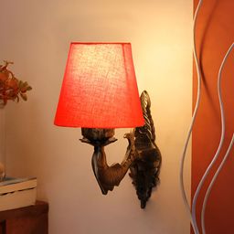Aura Orange Metal Traditional Cylinder Shaped Wall Lamp-image-114