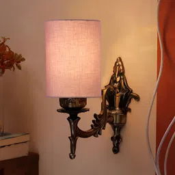 Aura Grey Metal Traditional Cylinder Shaped Wall Lamp-image-77