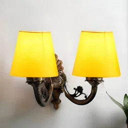 Aura Yellow Metal Traditional Cylinder Shaped Wall Lamp-17
