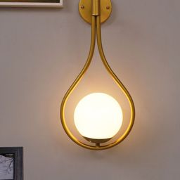 Homesake White & Gold-Toned Glass Wall Lamp-55