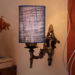 Aura Blue Metal Traditional Cylinder Shaped Wall Lamp-image-57