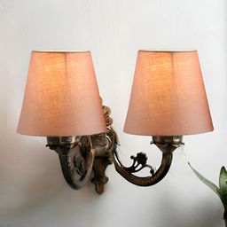 Aura Grey Metal Traditional Cylinder Shaped Wall Lamp-0