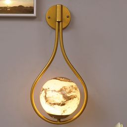 Homesake Gold-Toned Wall Drop Saturn Mid Century Modern Light Wall Lamp-12