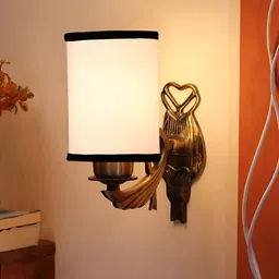 Aura White Metal Traditional Cylinder Shaped Wall Lamp-image-7