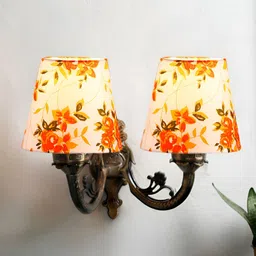 Aura White & Red Metal Traditional Abstract Shaped Shaped Wall Lamp-7