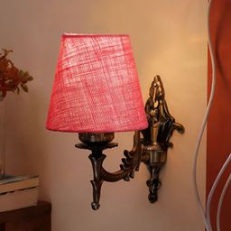 Aura Pink Metal Traditional Cylinder Shaped Wall Lamp-image-89