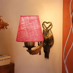 Aura Pink Metal Traditional Spherical Shaped Wall Lamp-image-92