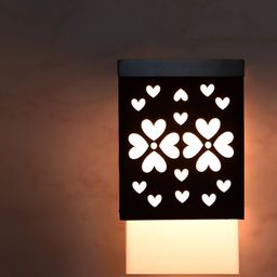 Gojeeva Black Wood Square Shaped Wall Lamp-image-86