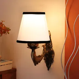 Aura White & Black Metal Traditional Abstract Shaped Shaped Wall Lamp-image-46