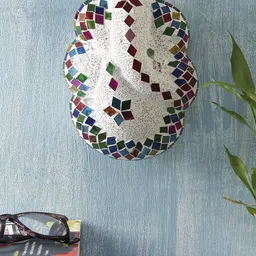 Devansh Multicolor Ganesh Ji Glass Wall Mounted Lamp image 3