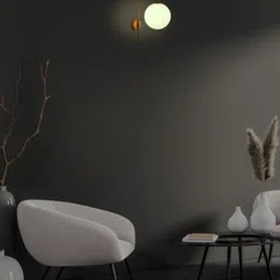 THE STELLAR KRAFT Gold Toned Spherical Shaped Contemporary Wall Lamp-image-78