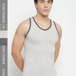 La Intimo Pack Of 2 Pure Cotton Gym Vests-image-80
