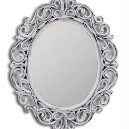VAS collection home Grey Floral Patterned Wooden Wall Mirror-picture-53