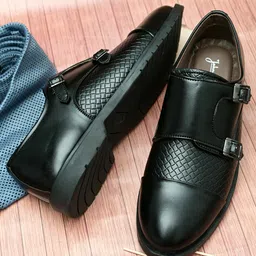 John Karsun Men Black Solid Formal Monks-image-27