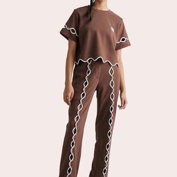 Muvazo Women Self Design Custom Straight Fit Cotton Trousers-image-9